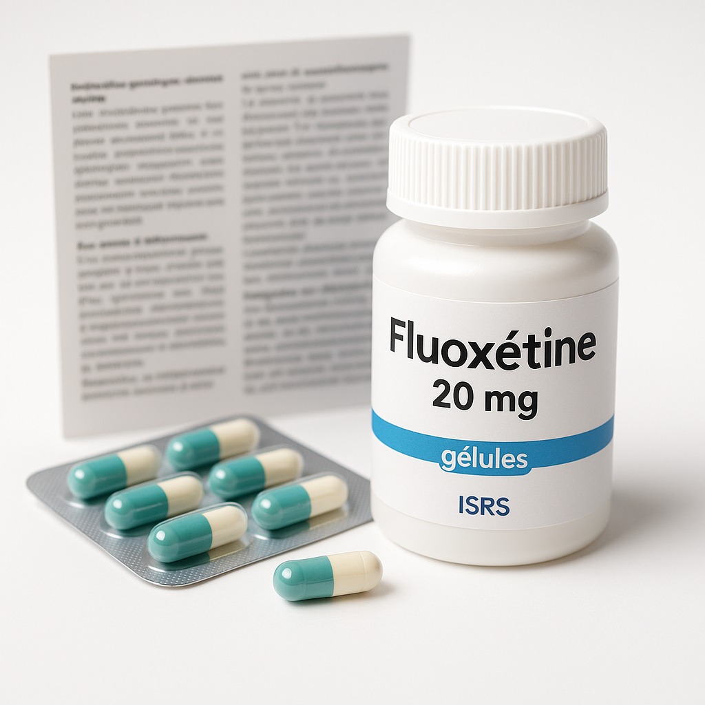Boîte de fluoxétine (ISRS) — visuel illustratif