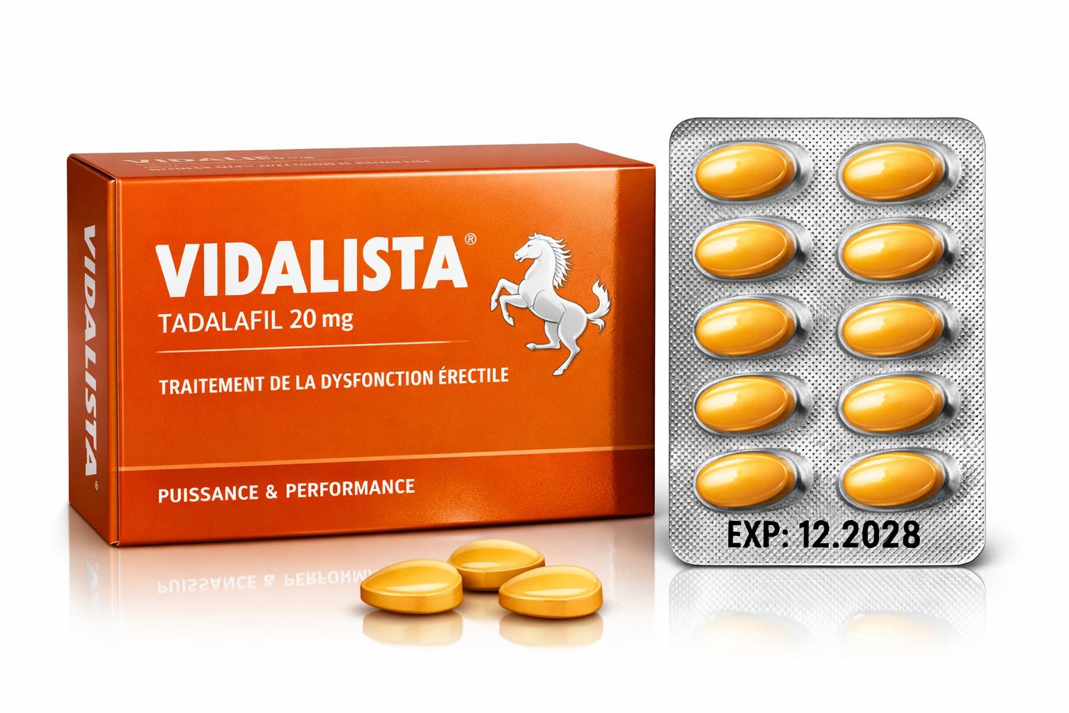 Pilule Vidalista 20 mg date de péremption jusqu'en décembre 2028